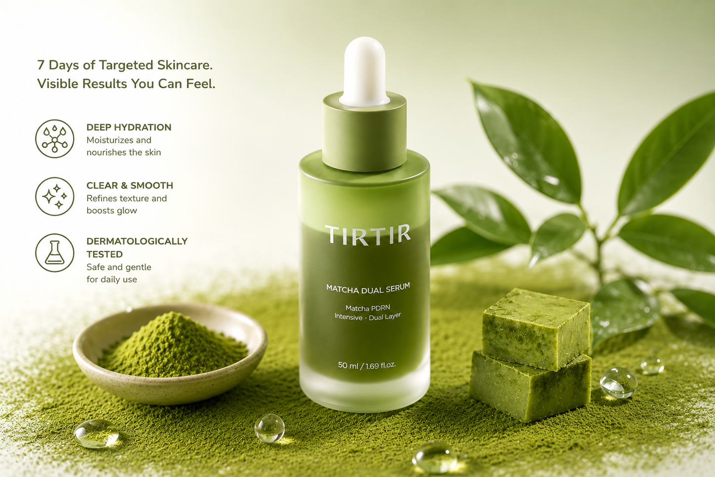 TIRTIR Matcha Dual Serum – Sérum Facial Hidratante com Matcha PDRN