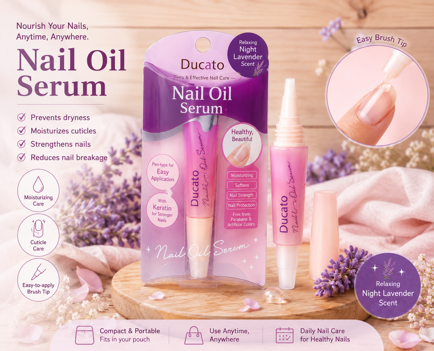 Ducato Nail Oil Serum – Night Lavender (8g)