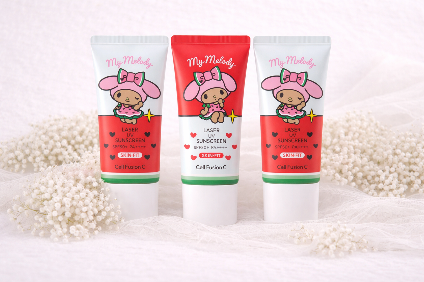 Protetor Solar My Melody Laser UV SPF50+ PA++++ – Edição Cute
