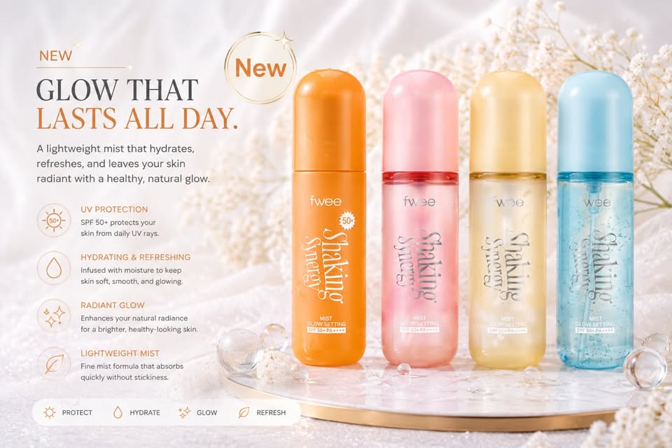 FWEE Shaking Spray Mist – Bruma Facial Hidratante Coreana | Glow & Refresh | Lançamento 01/07
