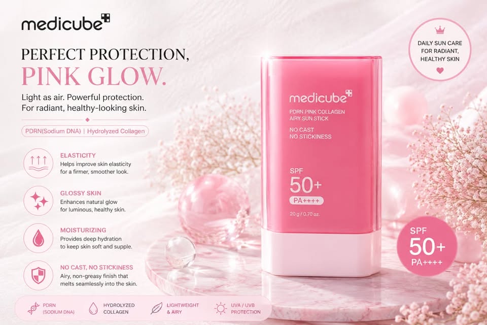 MEDICUBE PDRN Pink Collagen Airy Sun Stick SPF 50+ PA++++