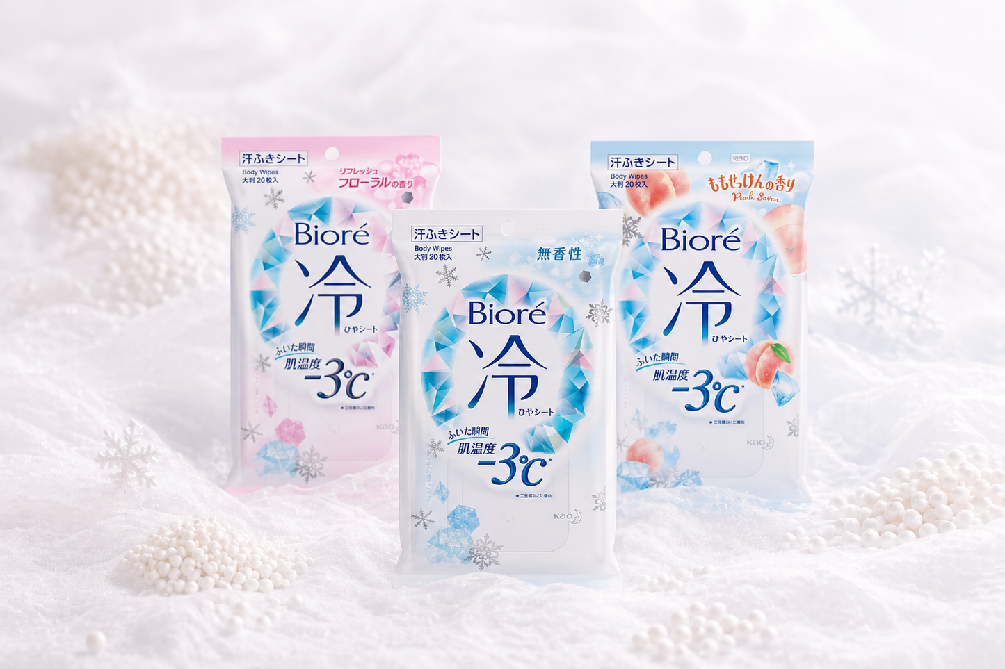 Kit Lenços Refrescantes Biore -3°C – Frescor + Aromas Irresistíveis
