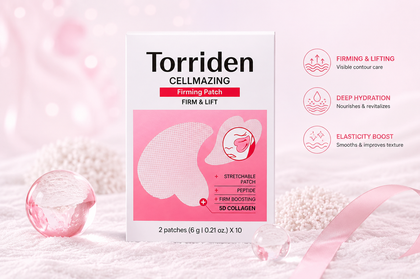 Torriden CELLMAZING Firming Patch – Patch Facial Firmador com Colágeno 5D e Peptídeos