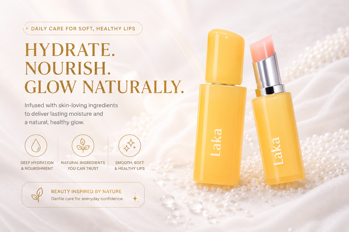 Laka Lip Balm Hidratante Natural – Nutrição e Brilho para Lábios Macios e Saudáveis
