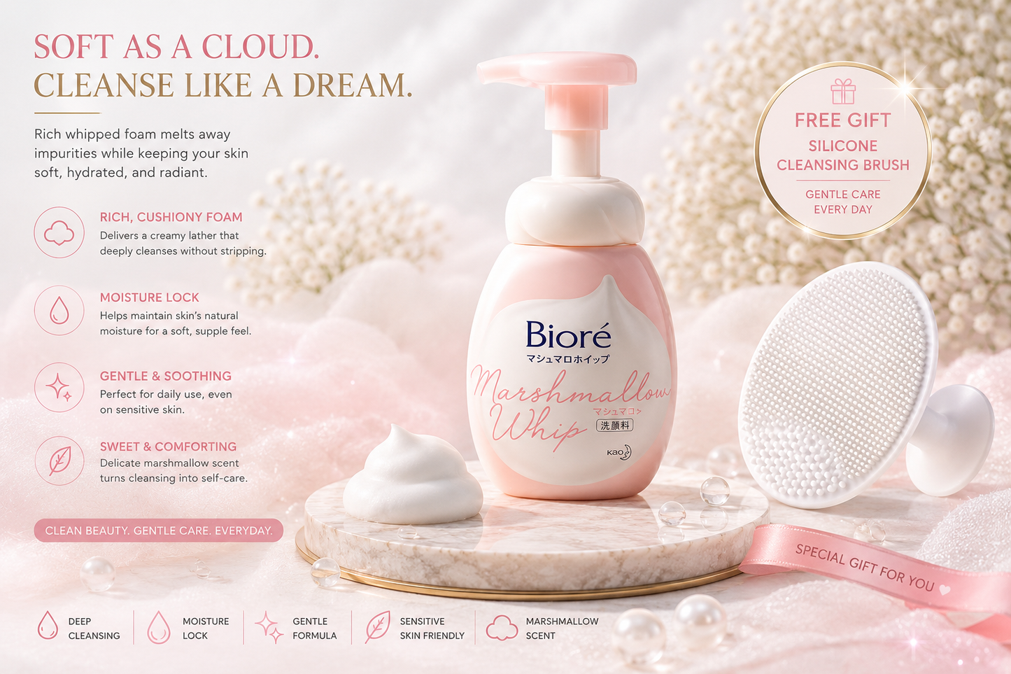 Bioré Marshmallow Whip Facial Wash