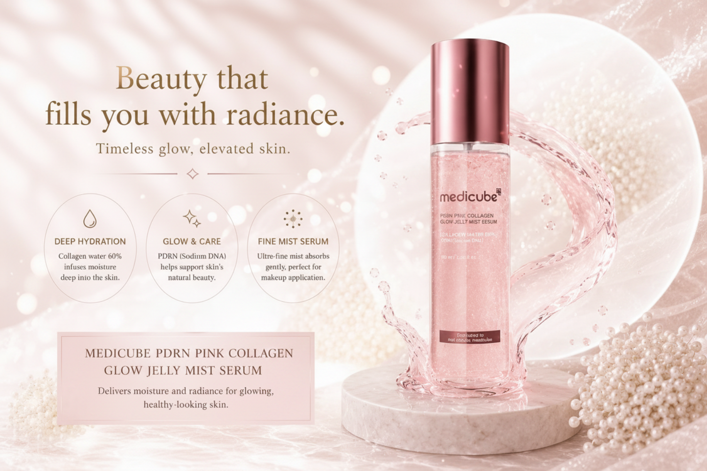 Medicube PDRN Pink Collagen Glow Jelly Mist Serum