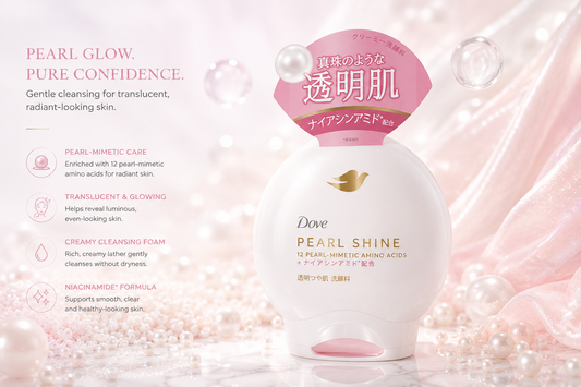 Dove Pearl Shine Beauty Cleansing Foam com Niacinamida – Espuma de Limpeza Facial Iluminadora