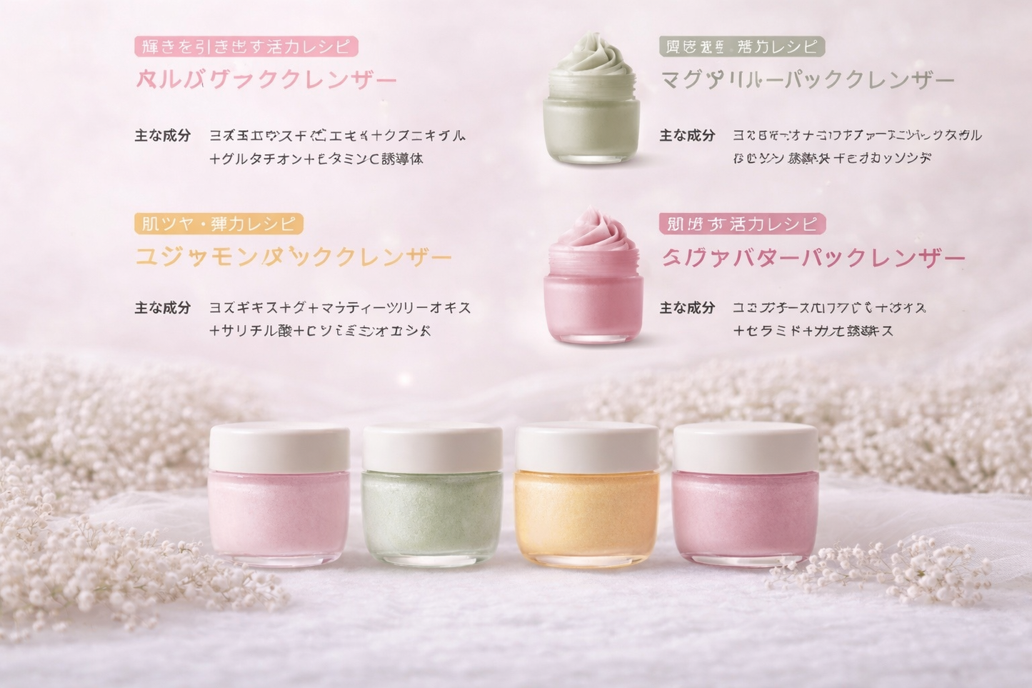 Máscara Facial Pack Cleanser Premium (4 Tipos)