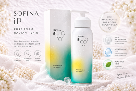 SOFINA iP Micro Mousse Facial Wash – Espuma Facial Japonesa com Micro Bolhas Carbonatadas