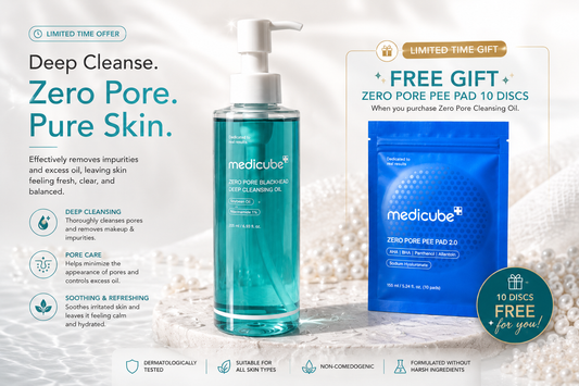 Medicube Zero Pore Blackhead Deep Cleansing Oil 205ml + Brinde Zero Pore Pad (10 Discos)