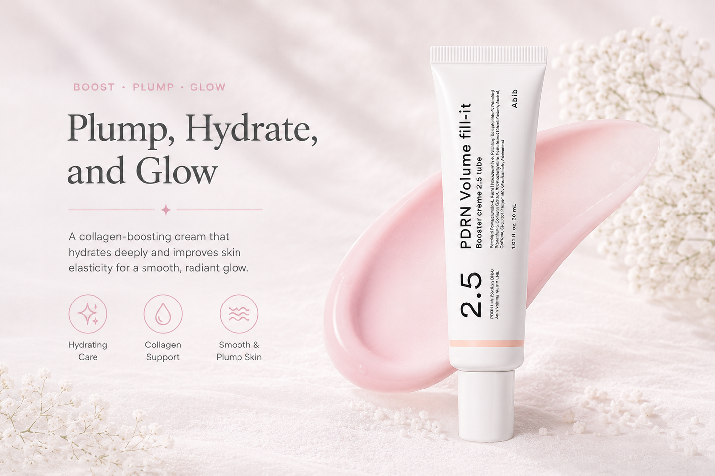 Abib PDRN Volume Fill-It Booster Cream 2.5 – Creme Facial Hidratante e Firmador