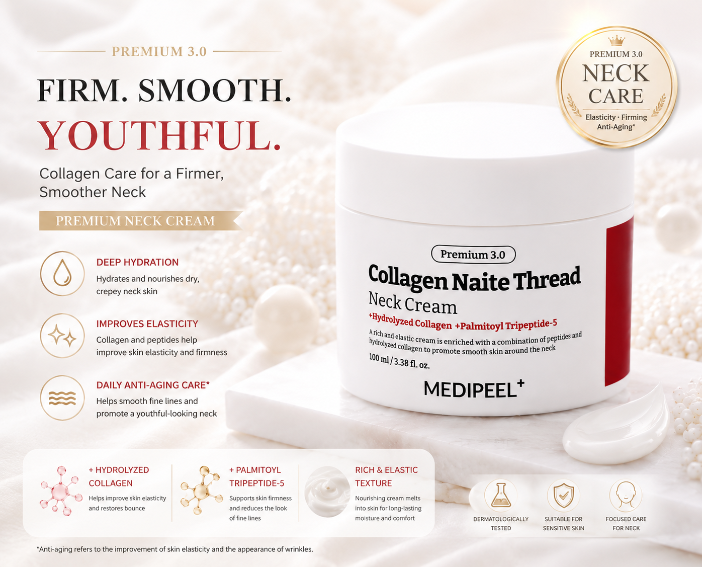 MEDI-PEEL Premium 3.0 Collagen Naite Thread Neck Cream – Creme Firmador para Pescoço