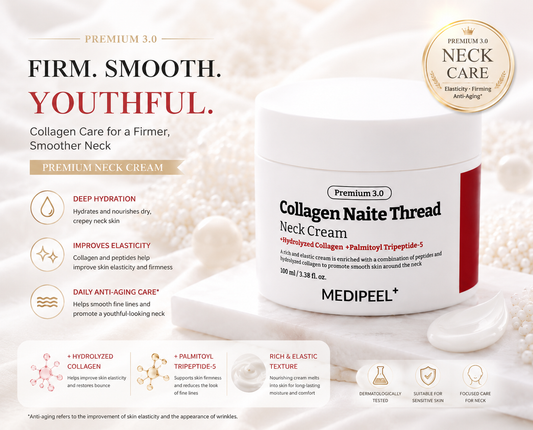 MEDI-PEEL Premium 3.0 Collagen Naite Thread Neck Cream – Creme Firmador para Pescoço