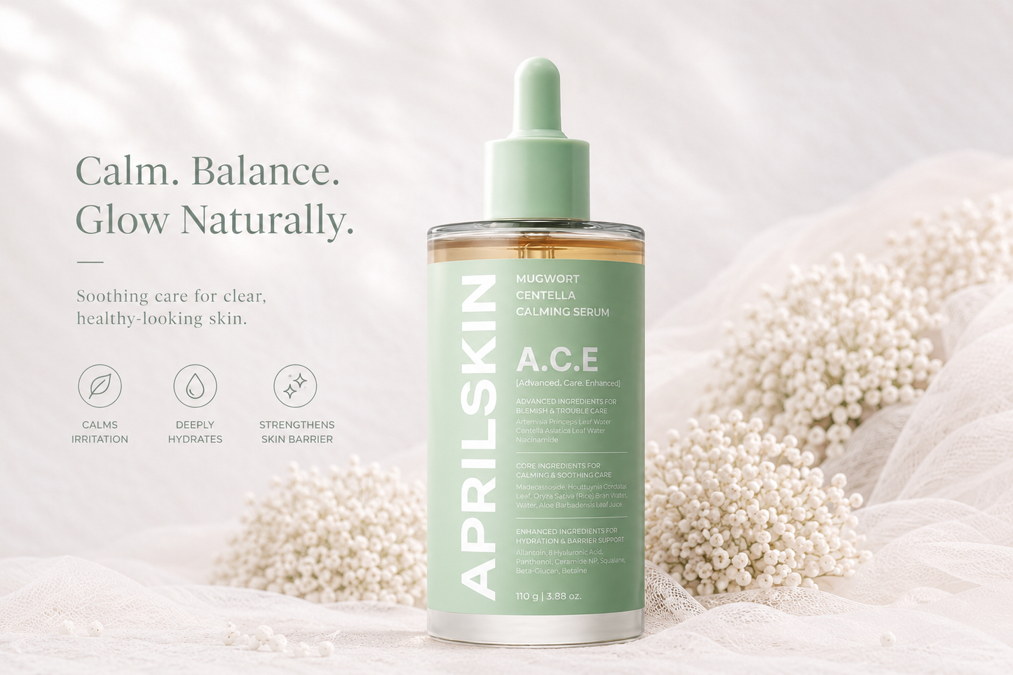 APRILSKIN A.C.E Mugwort Centella Calming Serum – Sérum Calmante e Hidratante