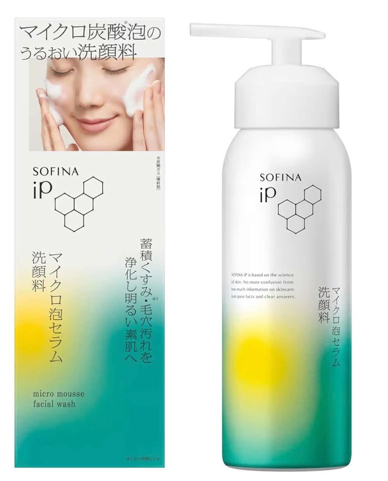 SOFINA iP Micro Mousse Facial Wash – Espuma Facial Japonesa com Micro Bolhas Carbonatadas