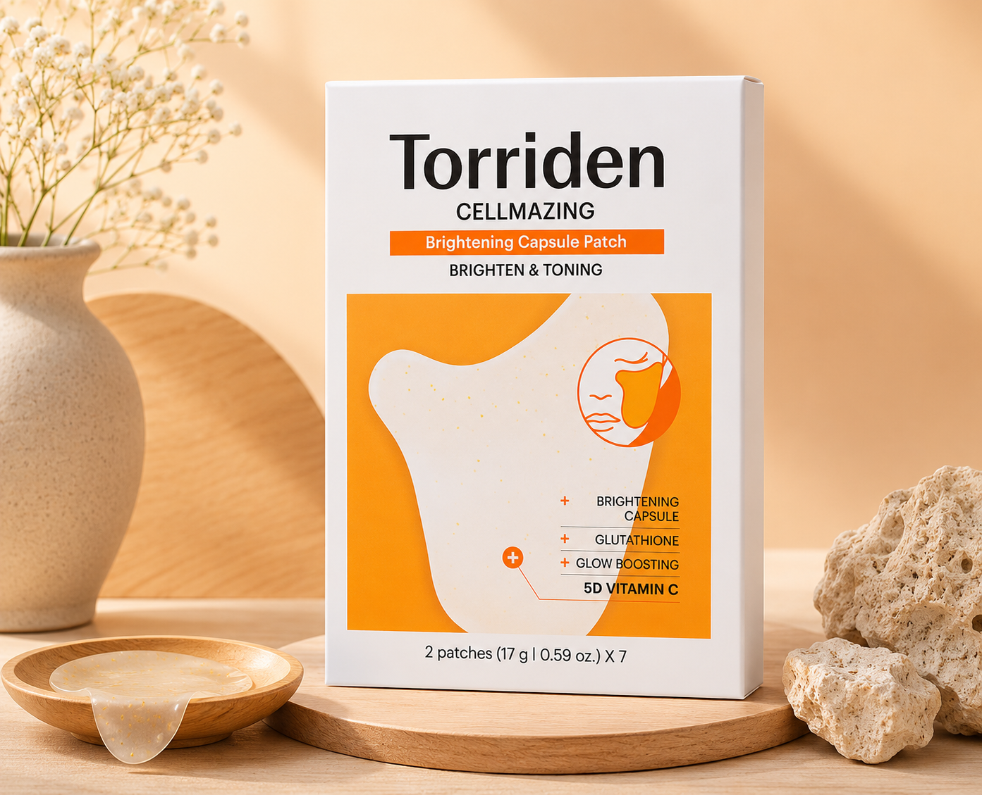 Torriden CELLMAZING Brightening Capsule Patch – Patch Clareador Facial com Vitamina C