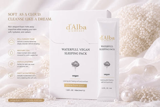 d'Alba Piedmont Waterfull Vegan Sleeping Pack – Máscara Facial Noturna Vegana