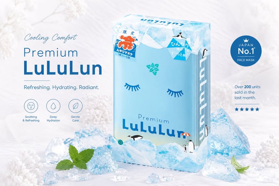 LuLuLun Premium Face Mask – Cooling Comfort (Edição Refrescante)