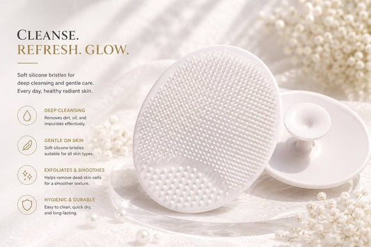 Escova Facial de Silicone para Limpeza Profunda