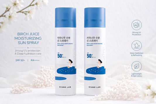 ROUND LAB Birch Juice Moisturizing Sun Spray SPF50+ PA++++ – Kit com 2 Unidades
