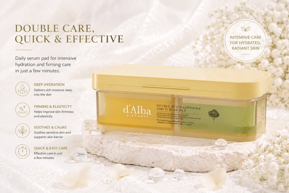 d'Alba Double Quick Liposome Serum Mask Pad