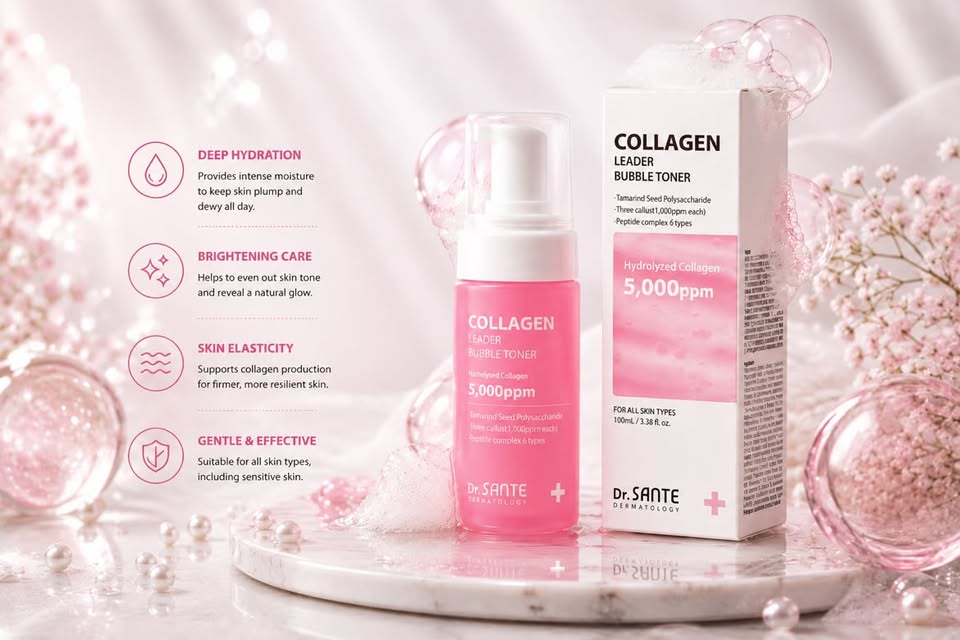 Dr. SANTE Collagen Leader Bubble Toner – Hydrolyzed Collagen 5,000 ppm