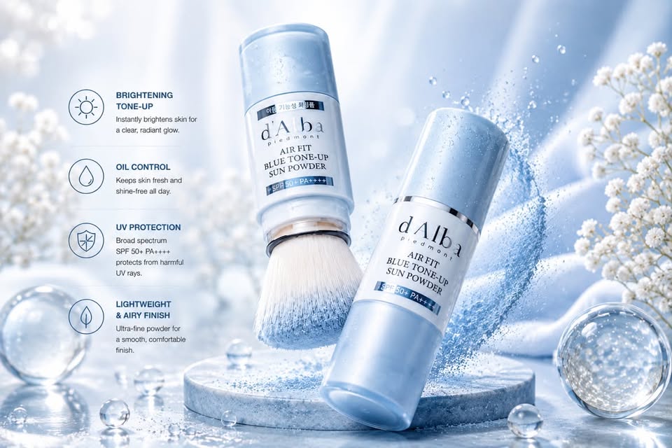 d’Alba Air Fit Blue Tone-Up Sun Powder SPF50+ PA++++