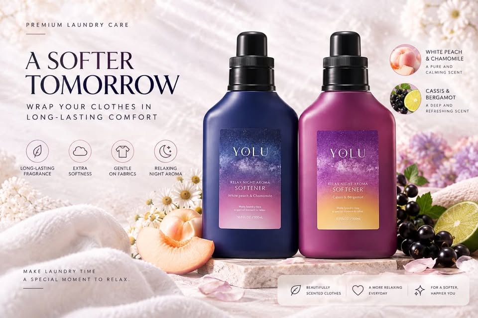 YOLU Relax Night Aroma Softener – Amaciante de Roupas Japonês