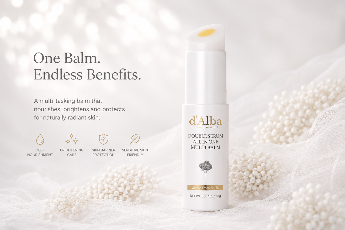 d'Alba Double Serum All In One Multi Balm – Balm Multifuncional Hidratante e Iluminador