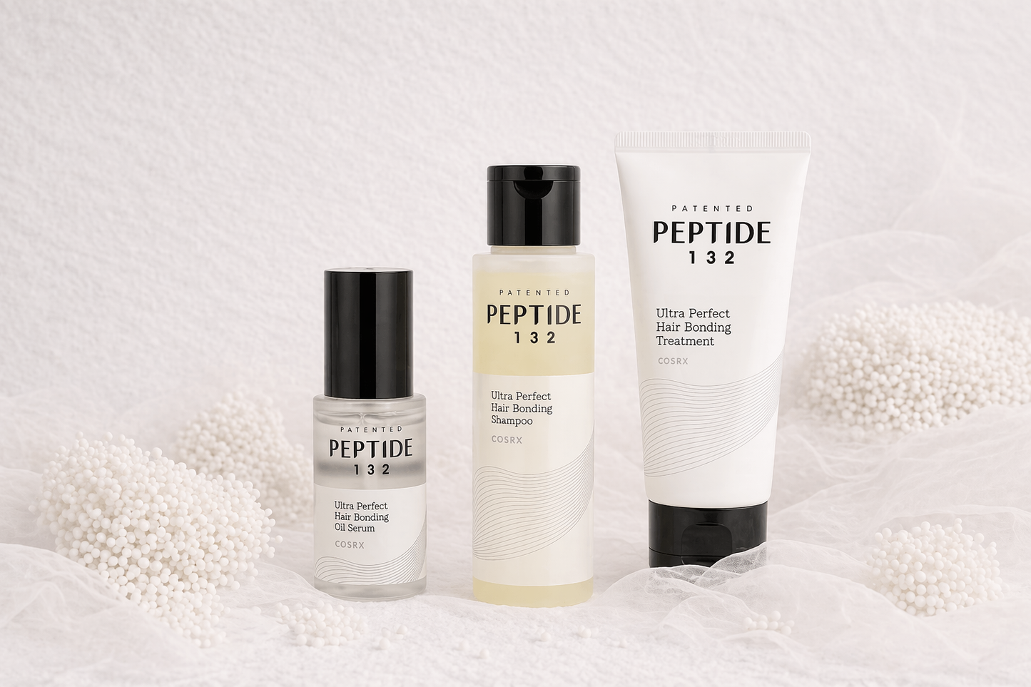 Kit Capilar Peptide 132 Reparação Completa – Shampoo + Tratamento + Óleo