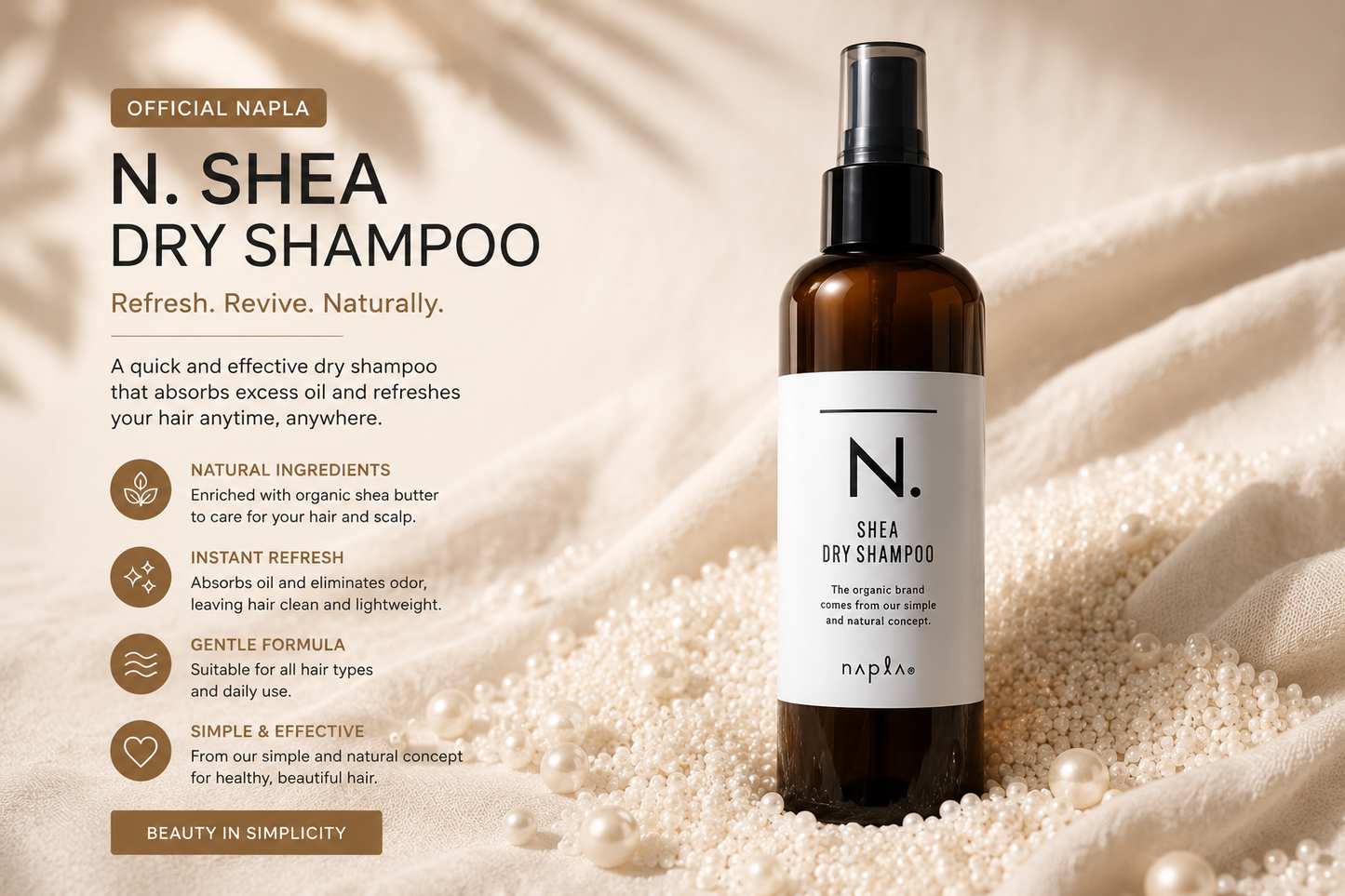 Napla N. Shea Dry Shampoo - Professional Dry Shampoo with Shea Butter