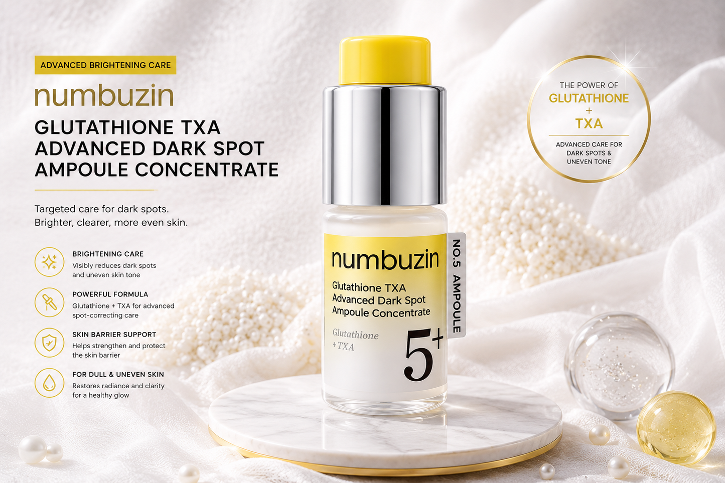 numbuzin No.5 Glutathione TXA Advanced Dark Spot Ampoule Concentrate
