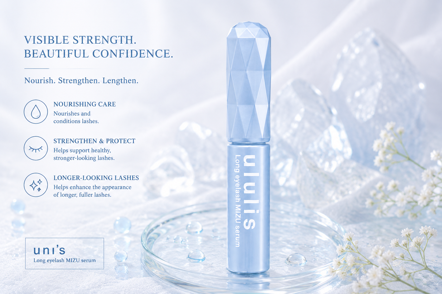 Uni's Long Eyelash MIZU Serum – Sérum Japonês para Cílios