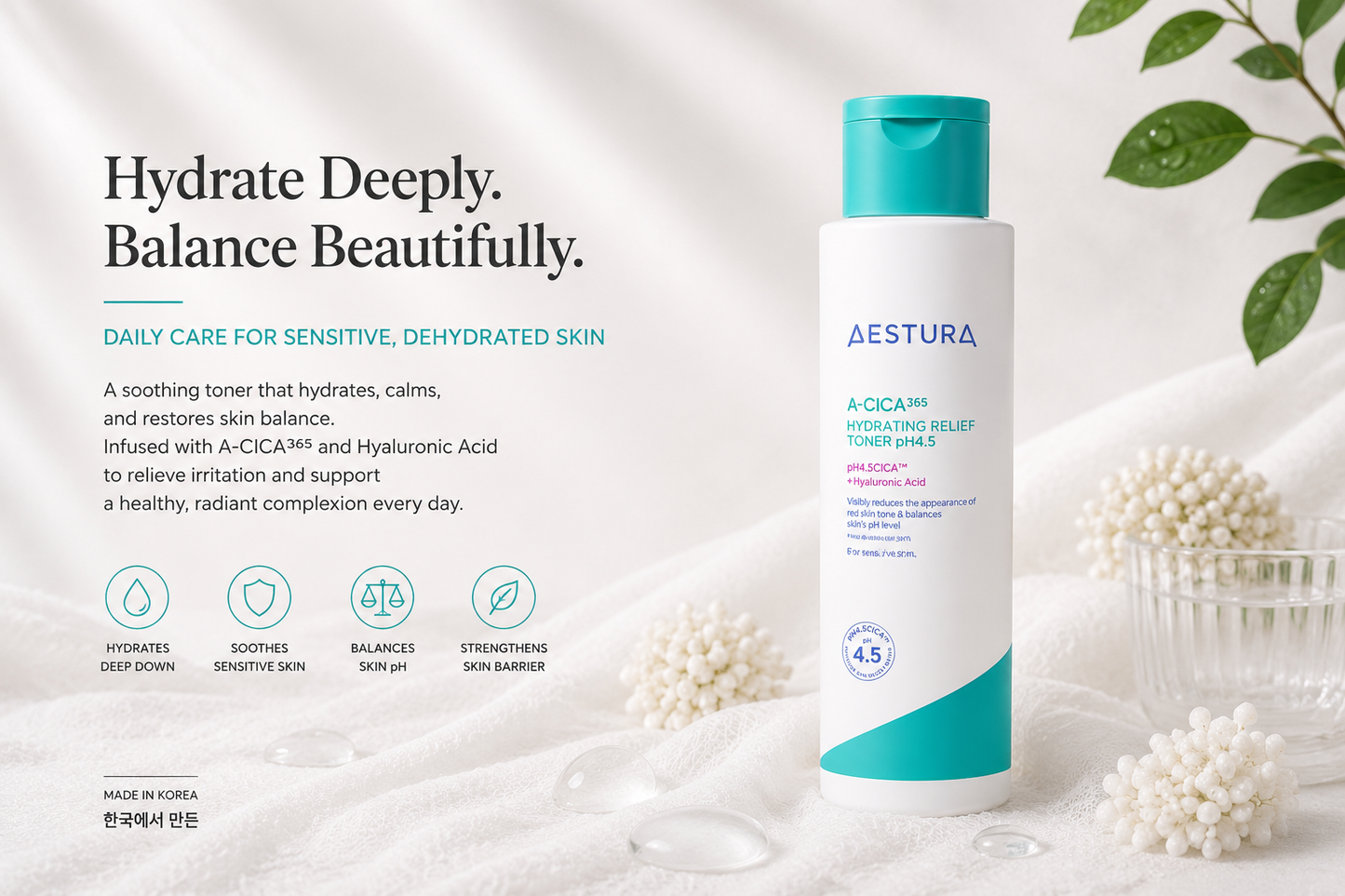 AESTURA A-CICA365 Hydrating Relief Toner pH 4.5