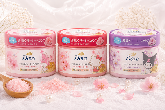 Dove Creamy Body Scrub Sakura Collection – Hello Kitty, My Melody & Kuromi