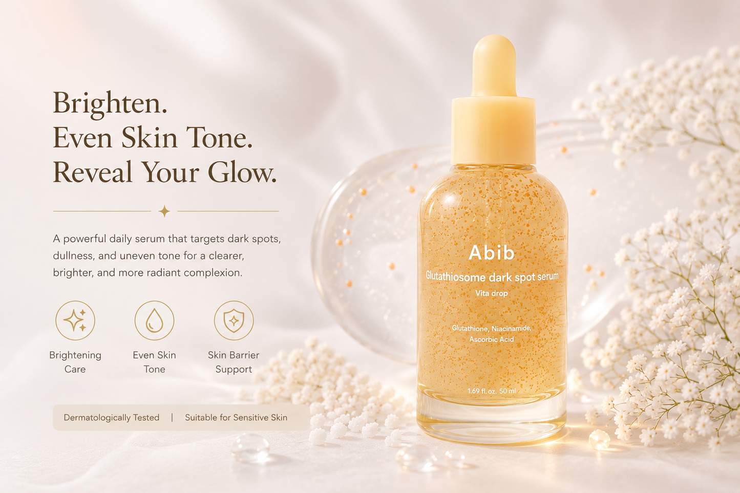 Abib Glutathiosome Dark Spot Serum Vita Drop 50ml – Sérum Clareador e Iluminador Facial