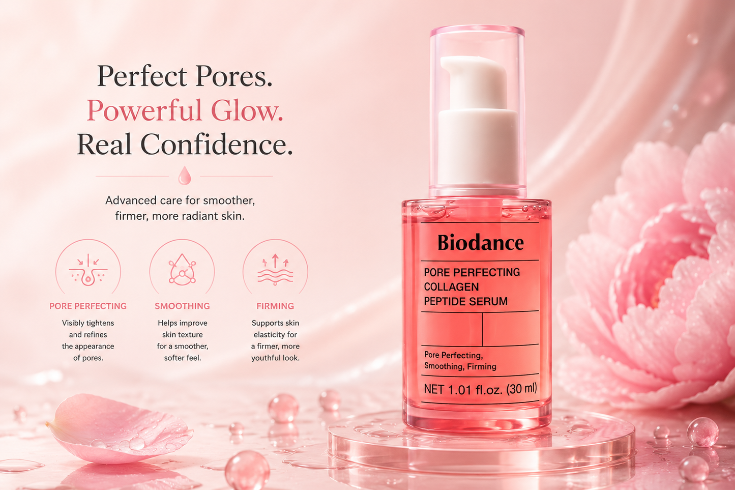 Biodance Pore Perfecting Collagen Peptide Serum – Sérum Facial Coreano para Poros e Glow