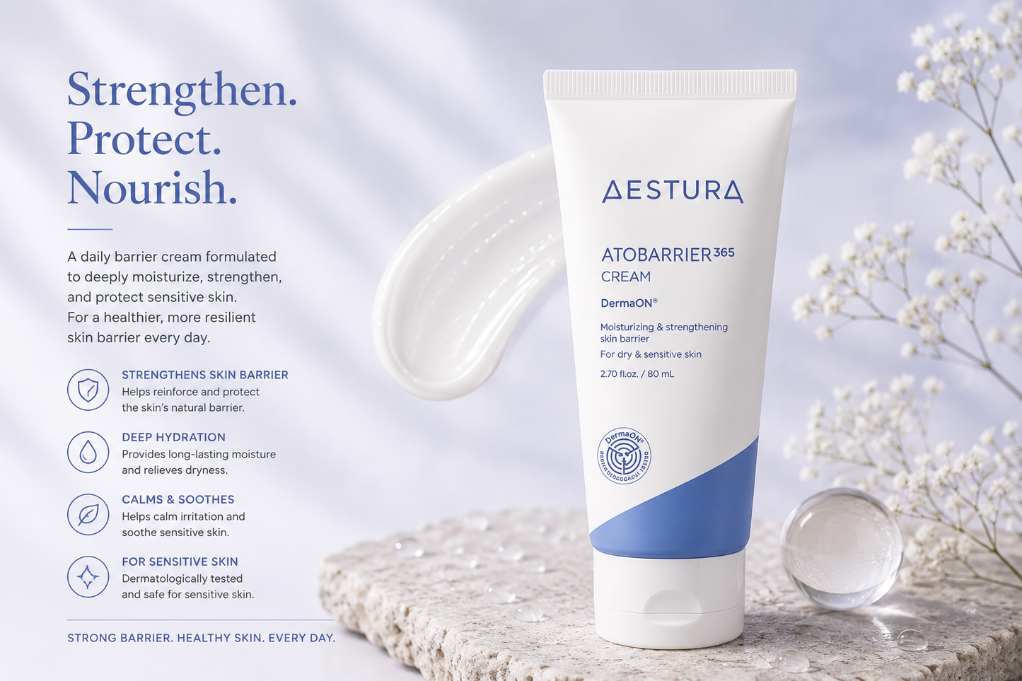 AESTURA Atobarrier 365 Cream - Creme Hidratante Reparador para Pele Sensível