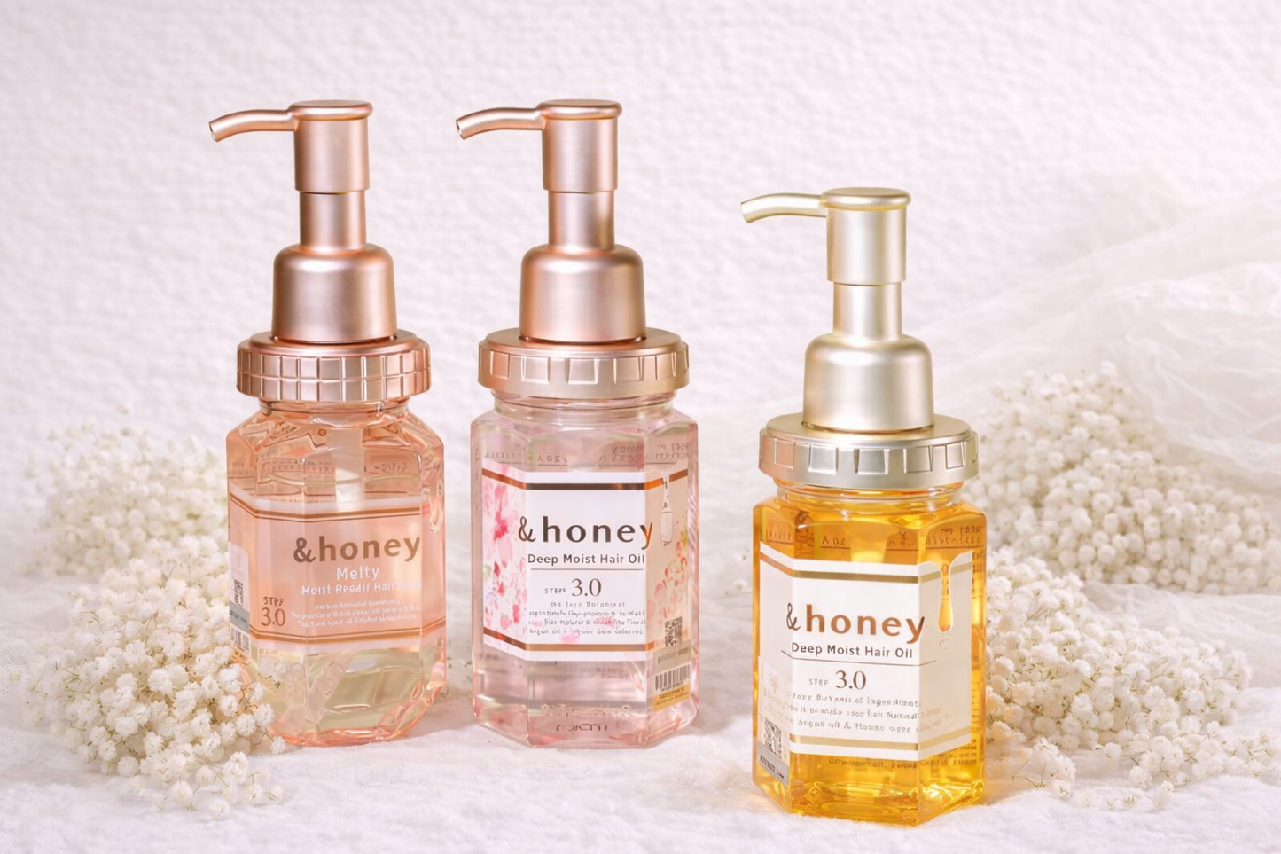 Óleo capilar japonês &honey Deep Moist Hair Oil 3.0