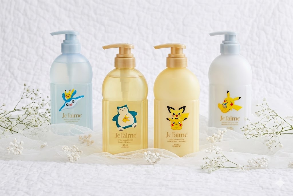 Linha Kose Je l'aime x Pokémon: Edição Especial de Cuidados Capilares